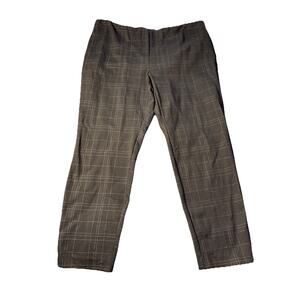 Alfani Womens Sz 18W Glen Plaid Slim Leg Dress Office Pants Black And Gray